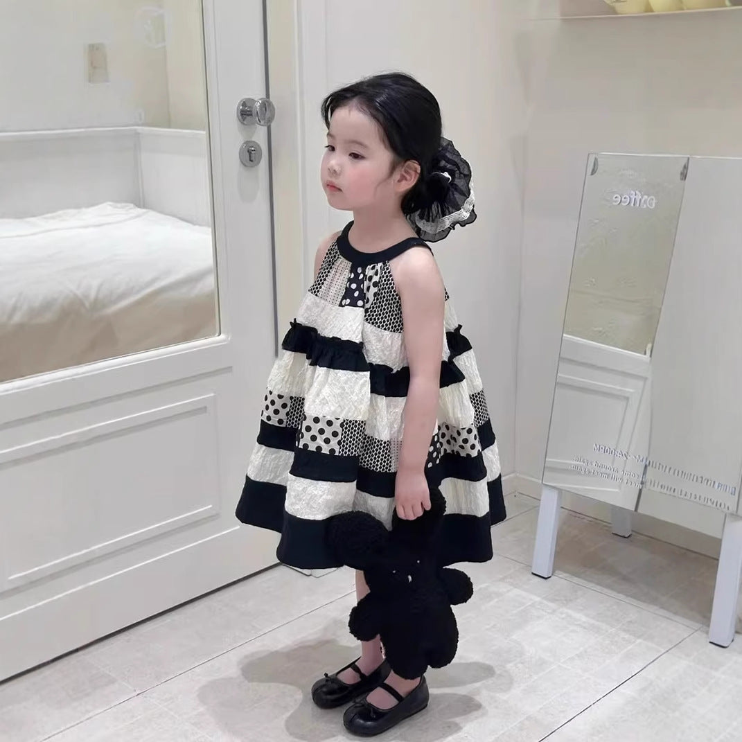 Girls Polka Dot Printed A-Line Dress