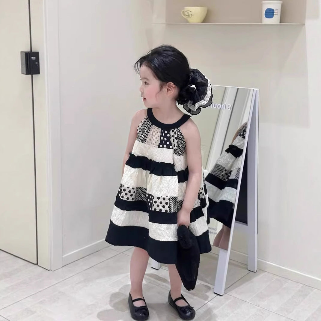 Girls Polka Dot Printed A-Line Dress