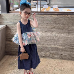 Girls Printed Round Neck Top With Palazzos