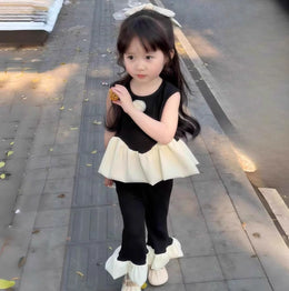 Girls Round Neck Pure Cotton Top With Trousers