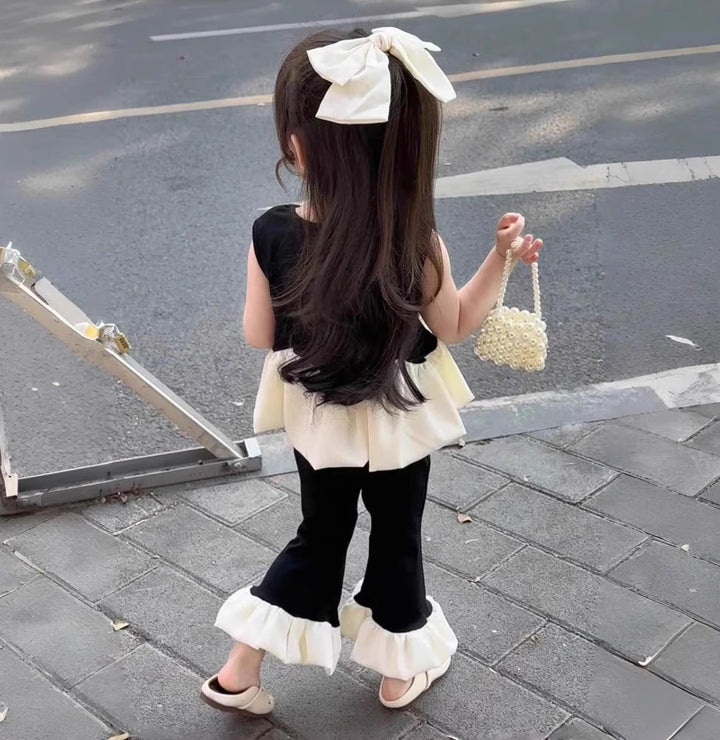Girls Round Neck Pure Cotton Top With Trousers
