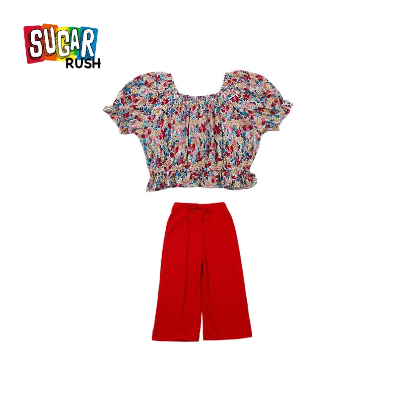 Girls Printed Top With Pyjamas