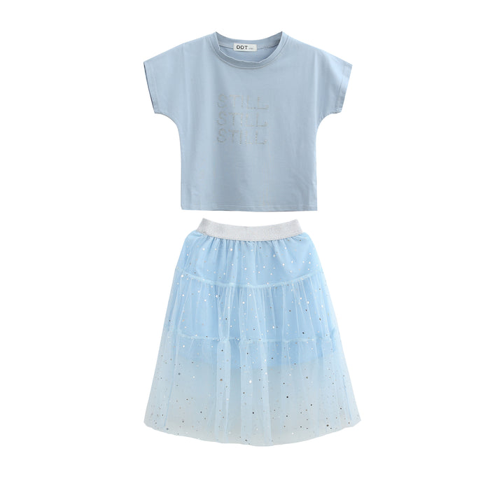Round Neck T-shirt With Skirt