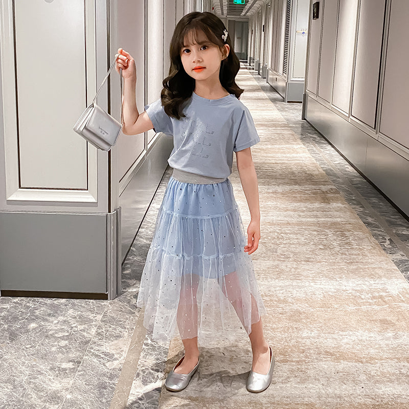 Round Neck T-shirt With Skirt