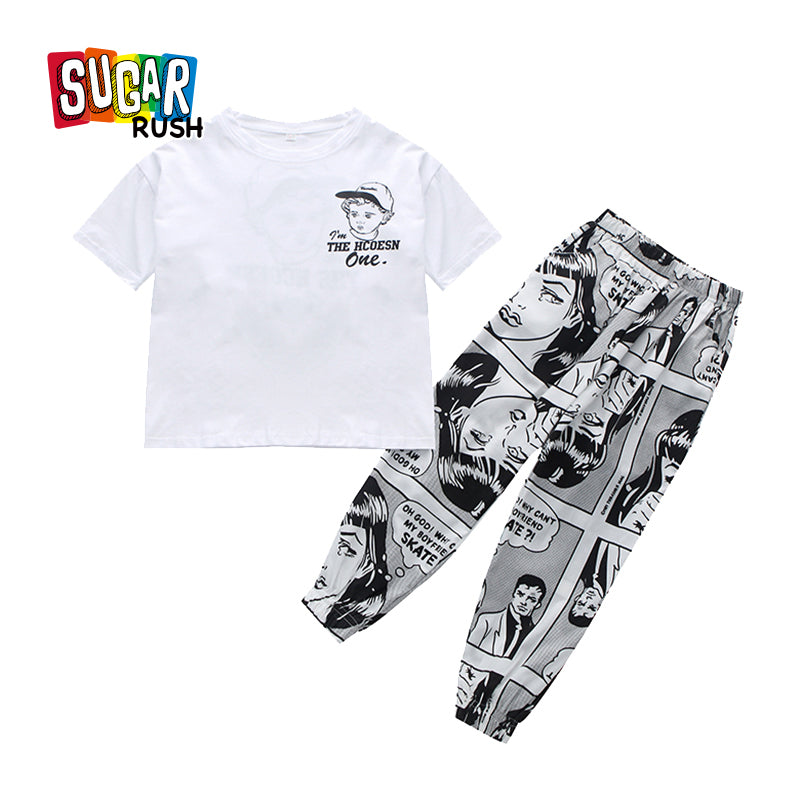 Girls White T-shirt with Pyjamas