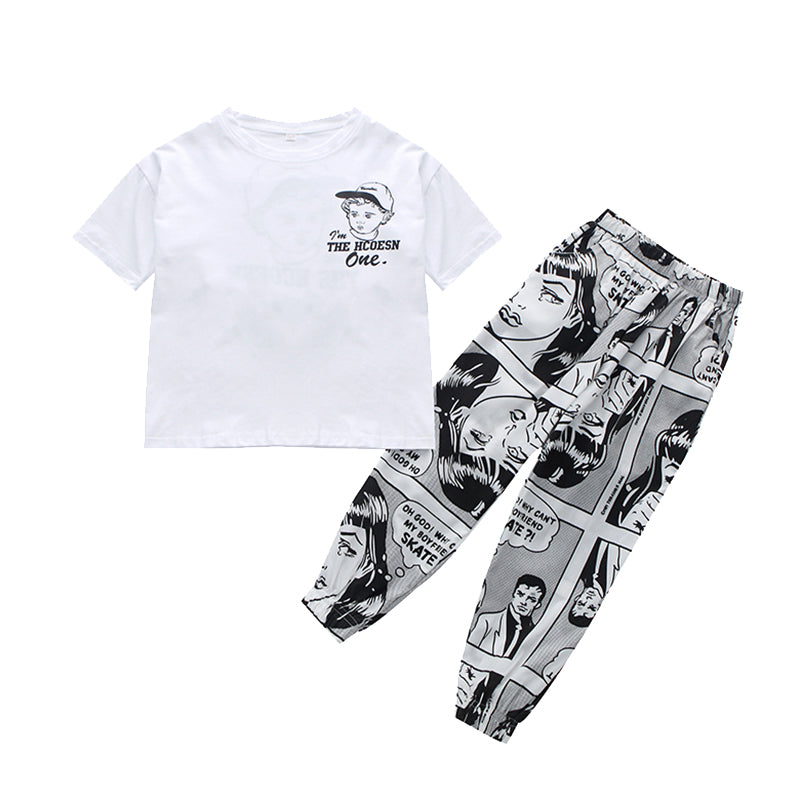 Girls White T-shirt with Pyjamas