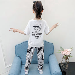 Girls White T-shirt with Pyjamas
