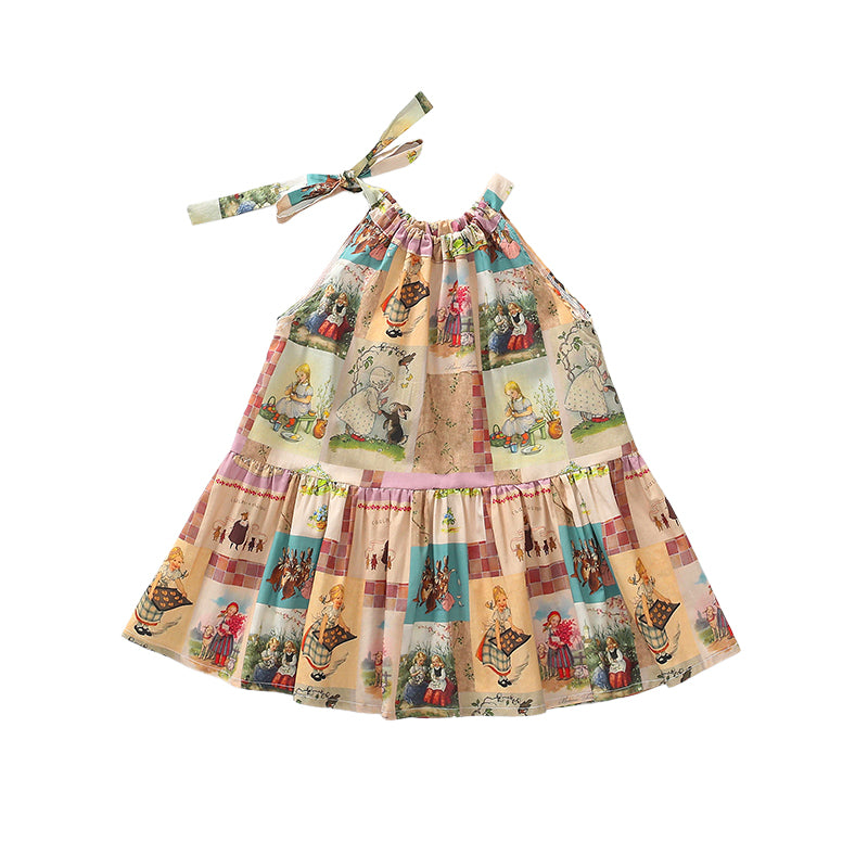 Girls Graphic Printed Fit and Flare Dress