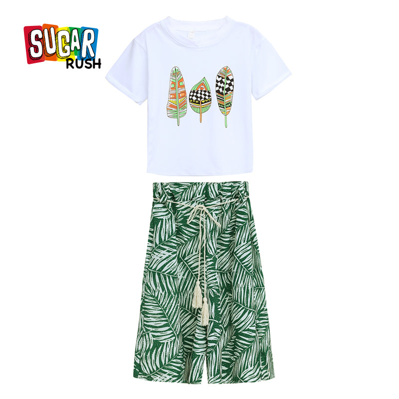 Girls Printed Pure Cotton Top with Palazzos
