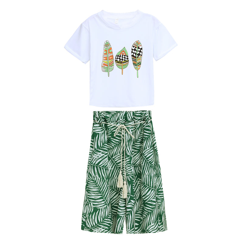 Girls Printed Pure Cotton Top with Palazzos