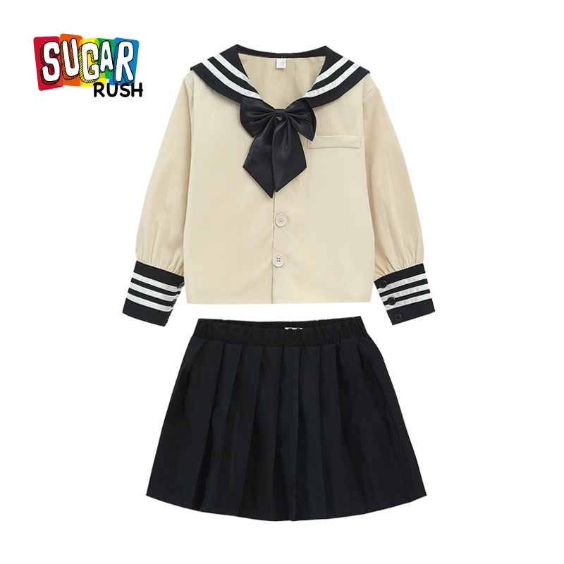 Girls Colourblocked Top with Skirt