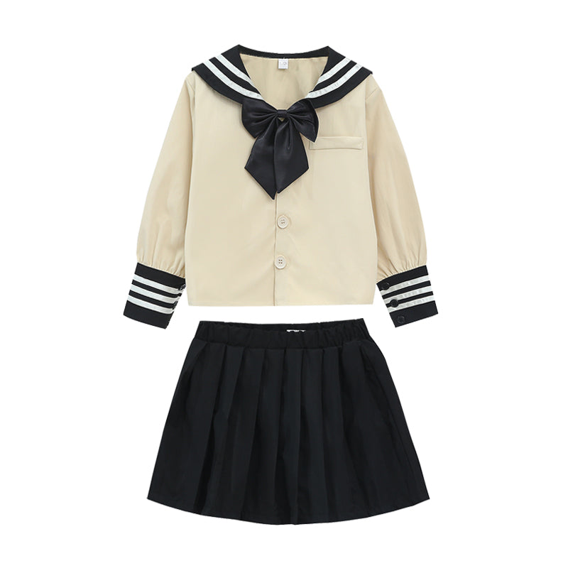 Girls Colourblocked Top with Skirt