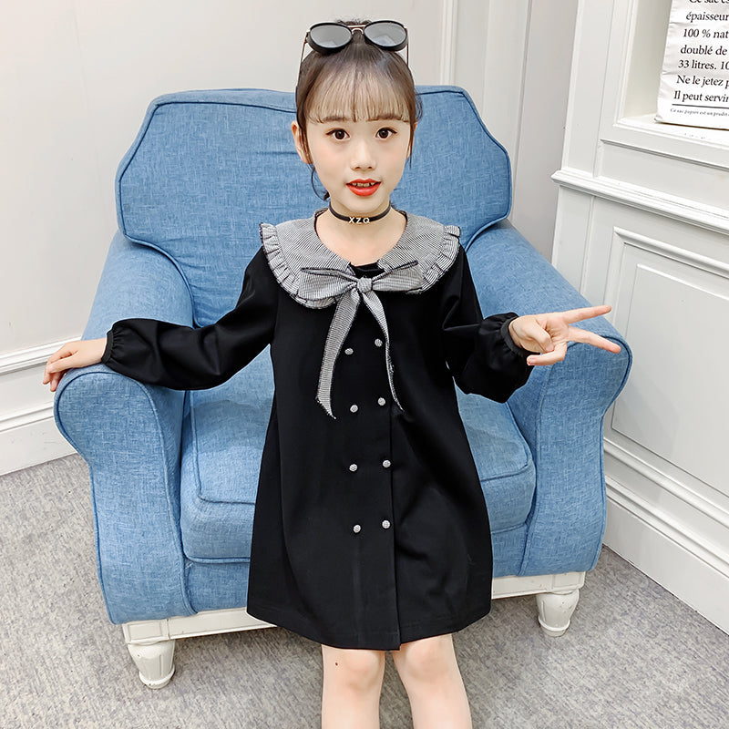 Curved Tie-Ups Bow Detailed Knee Length A-Line Dress