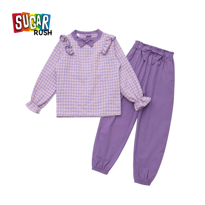 Girls Checked Top with Trousers