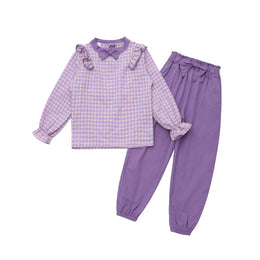 Girls Checked Top with Trousers