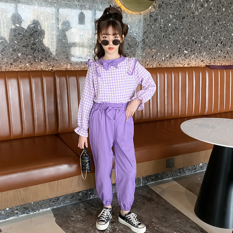 Girls Checked Top with Trousers