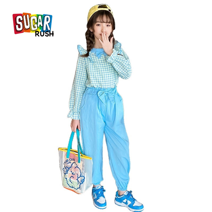 Girls Checked Top With Trouser