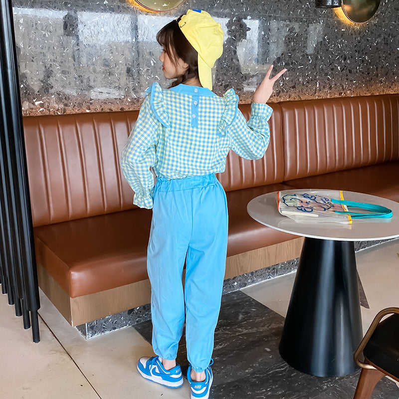 Girls Checked Top With Trouser