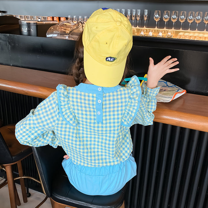 Girls Checked Top With Trouser