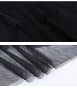 Black Cotton Layered Flared Fit & Flare Maxi Dress