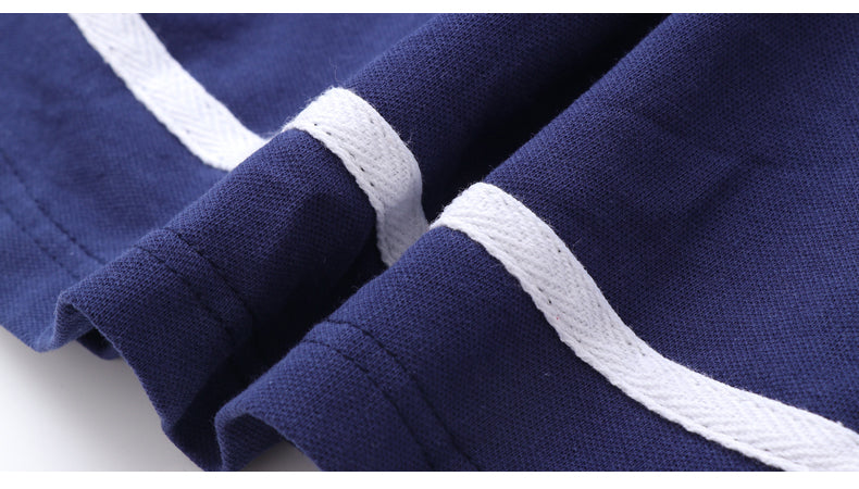 Navy Blue Cotton Flared Peter Pan Collar Fit & Flare Dress
