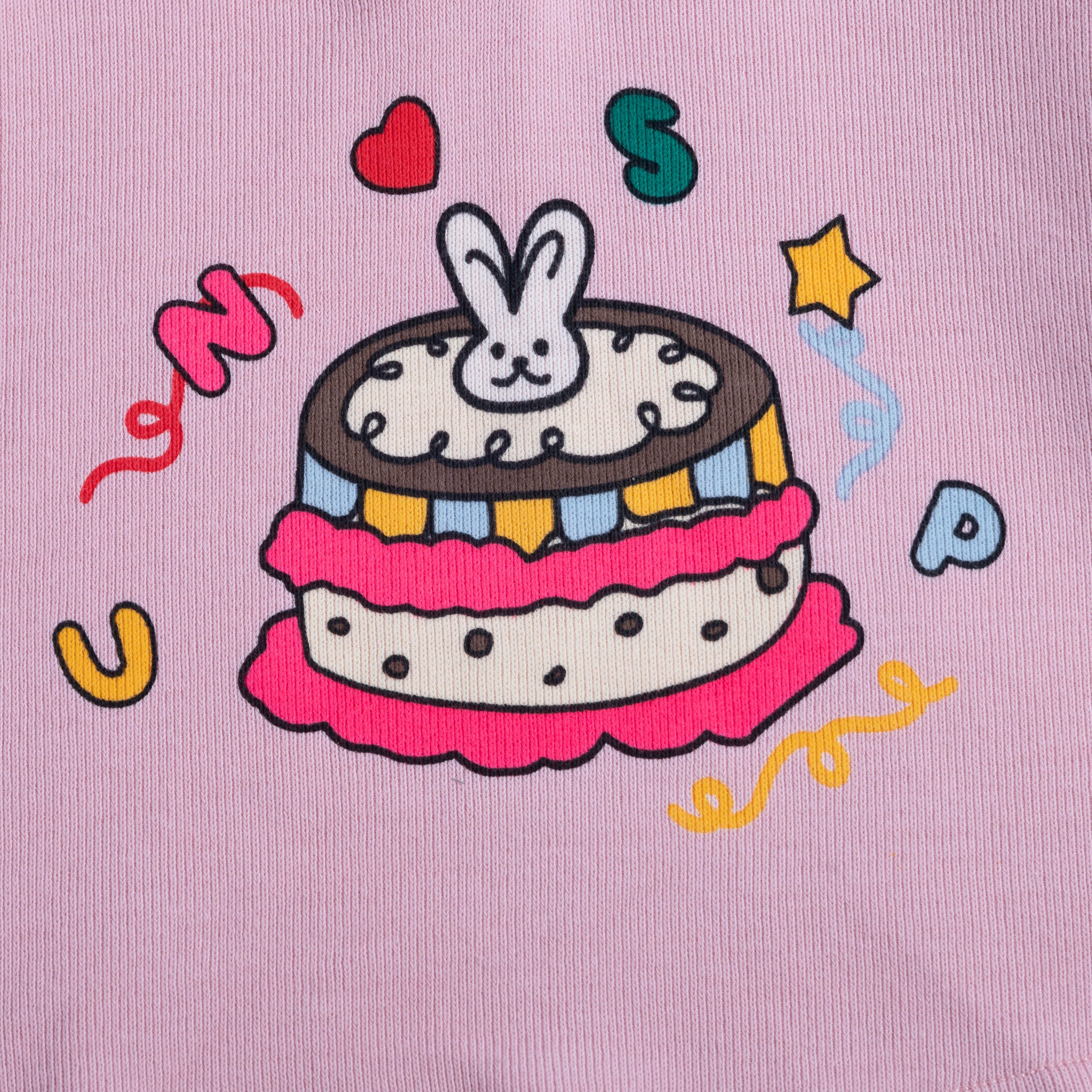 Girls Pink Printed Pure Cotton Pullover With Palazzos