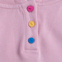 Girls Pink Printed Pure Cotton Pullover With Palazzos