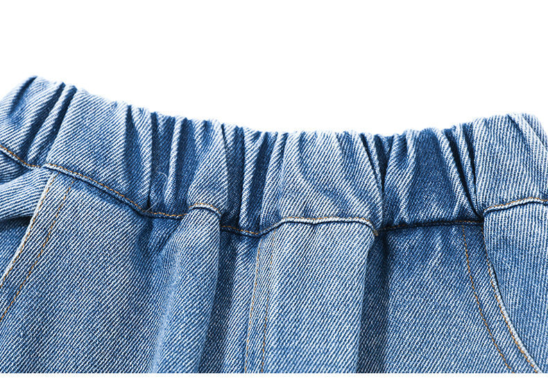 Infant Girls Blue Pure Cotton Denim Top with Trousers