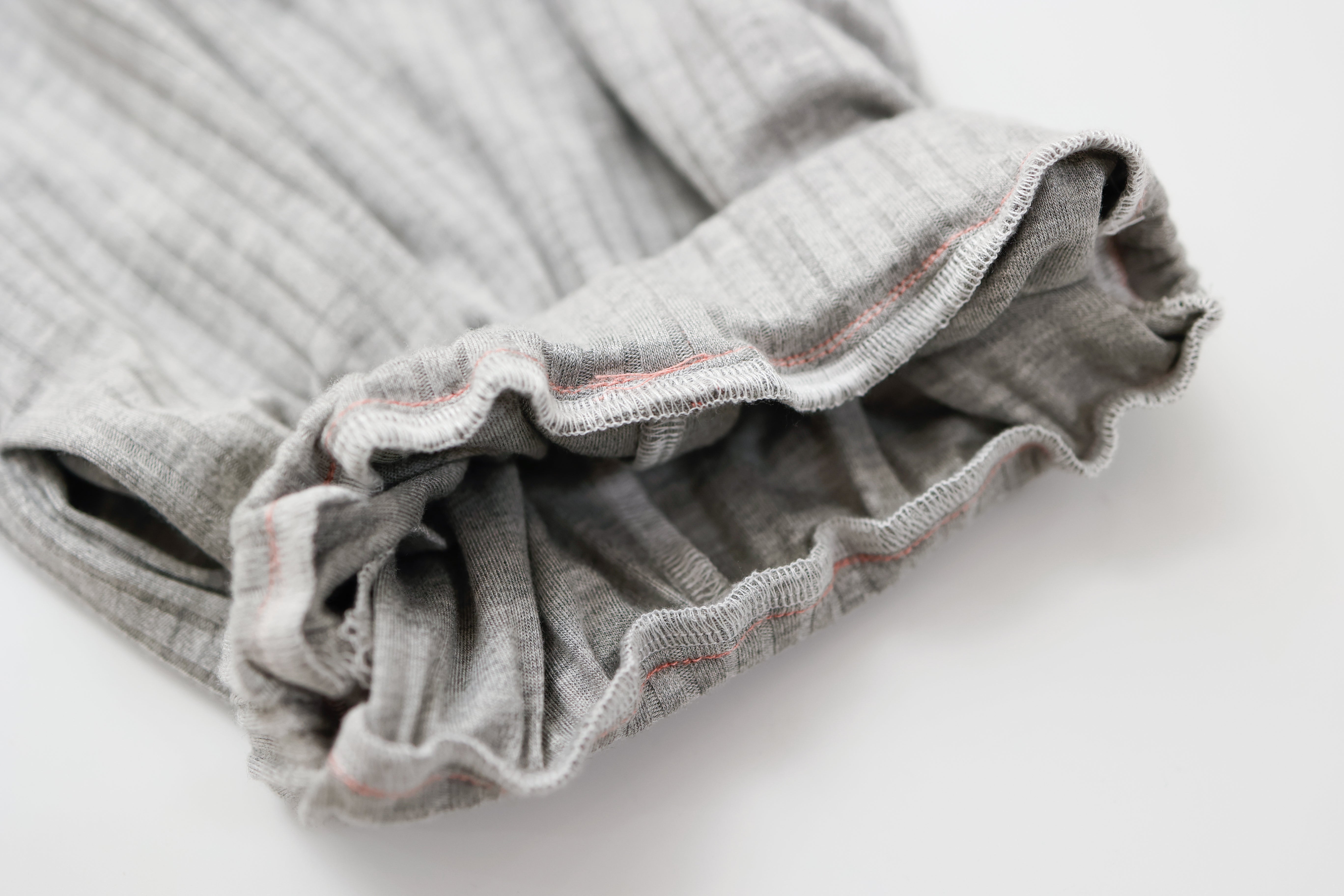 Infant Girls Grey Ribbed Pure Cotton T-shirt with Pyjamas