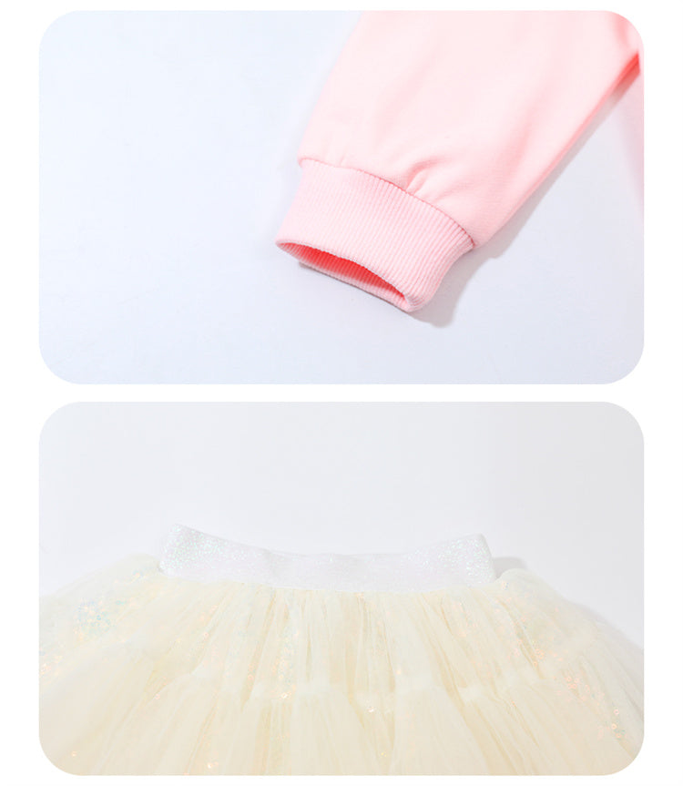 Girls Printed Top with Skirt