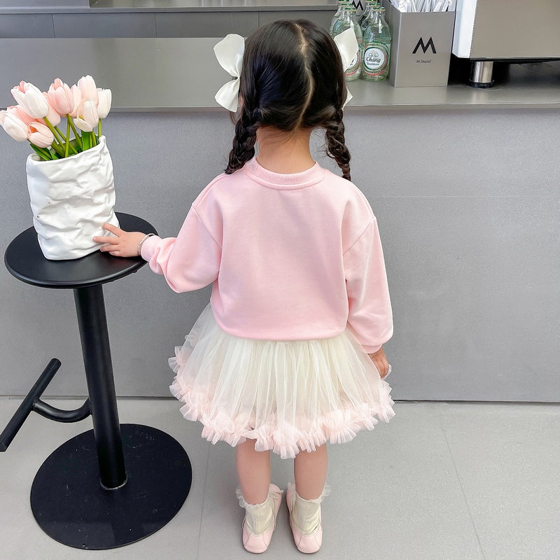 Girls Printed Top with Skirt