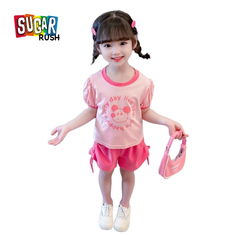 Girls Printed Top With Shorts