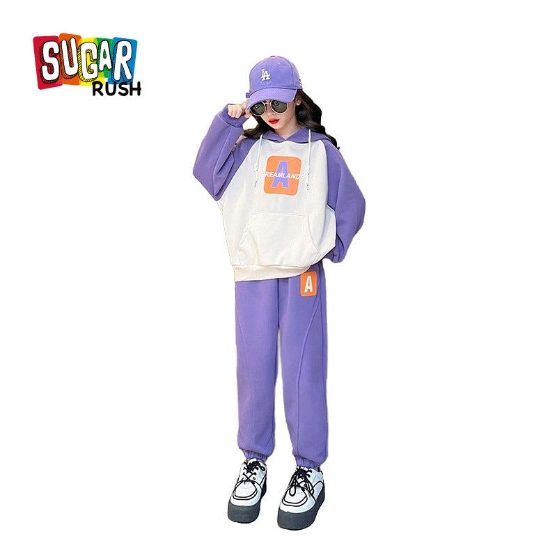 Girls Colourblocked T-shirt With Pyjama