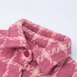 Girls Checked Spread Collar Curved Casual Shirt