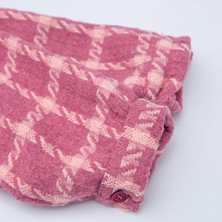 Girls Checked Spread Collar Curved Casual Shirt