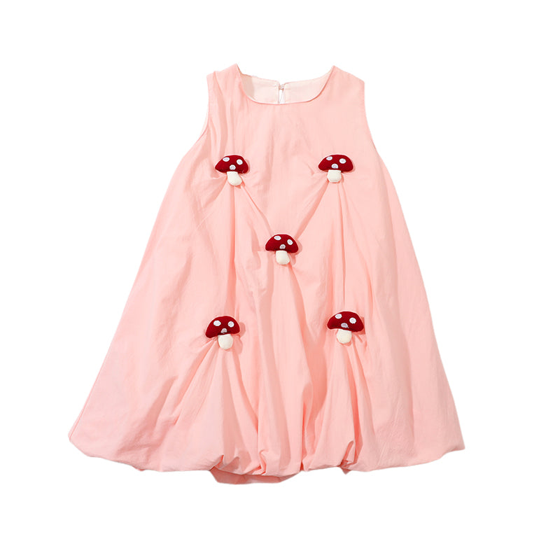 Girls Embellished Round Neck Sleeveless A-Line Dress