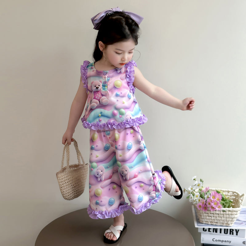 Girls Printed Top with Leggings