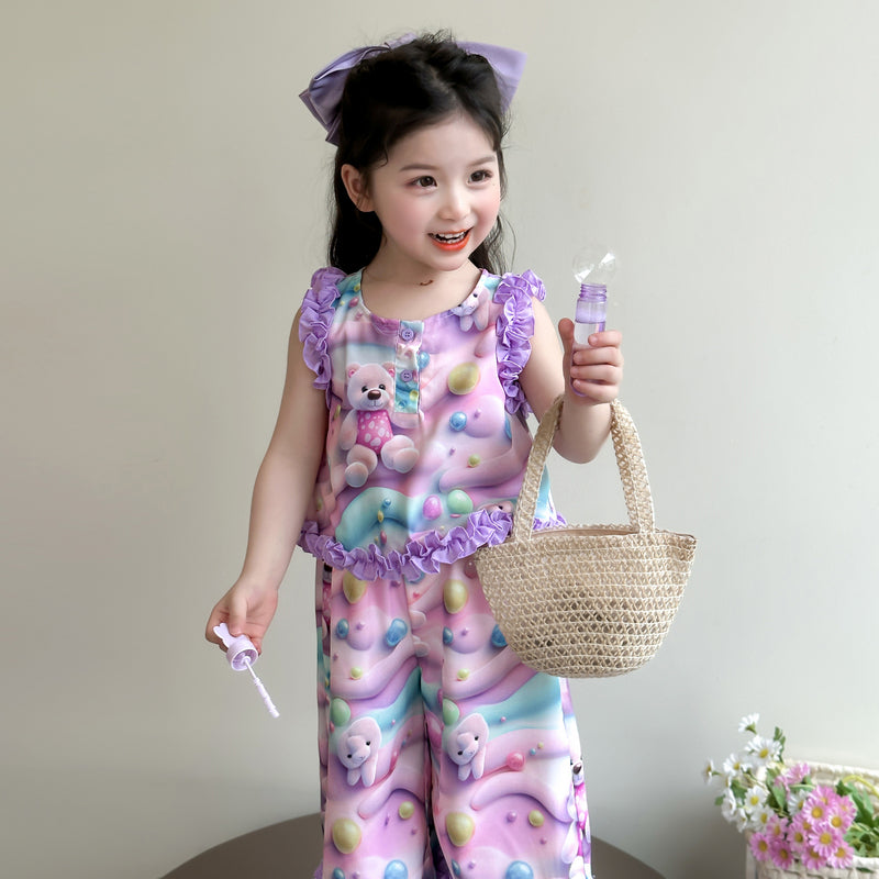 Girls Printed Top with Leggings