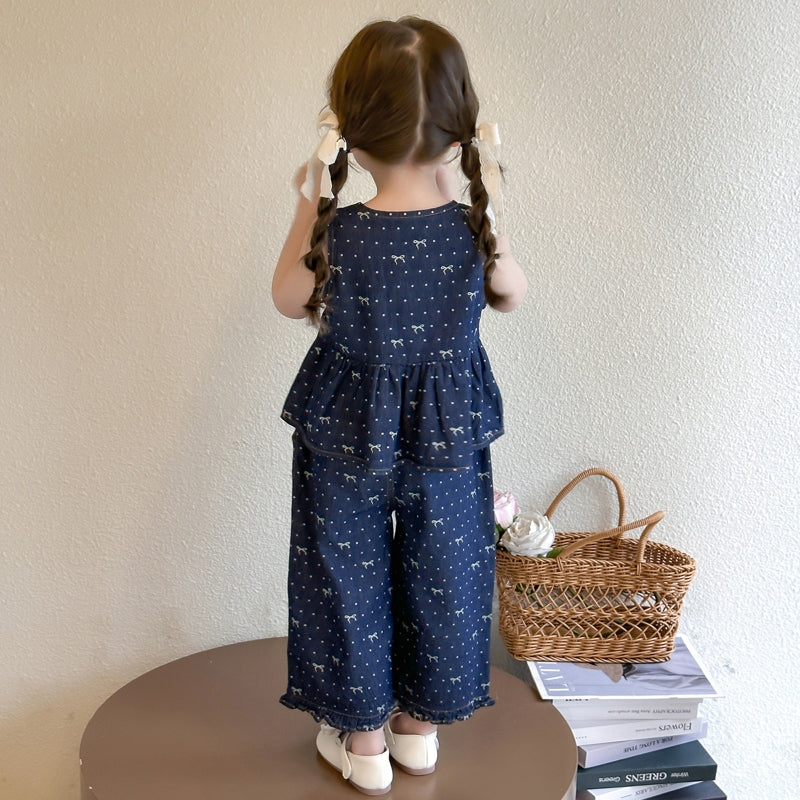 Girls Printed Top with Leggings