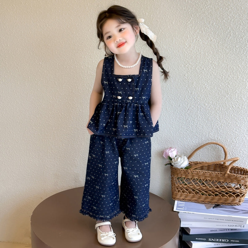 Girls Printed Top with Leggings