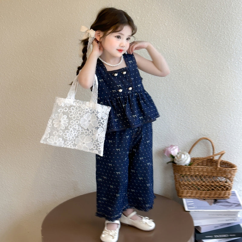 Girls Printed Top with Leggings