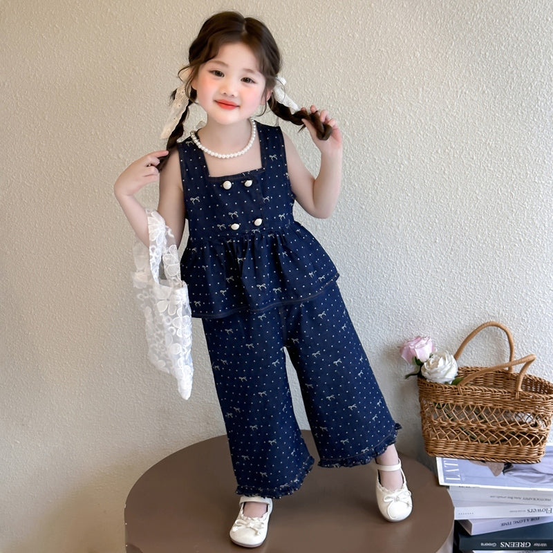 Girls Printed Top with Leggings