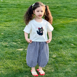 Girls Printed T-shirt With Pyjamas