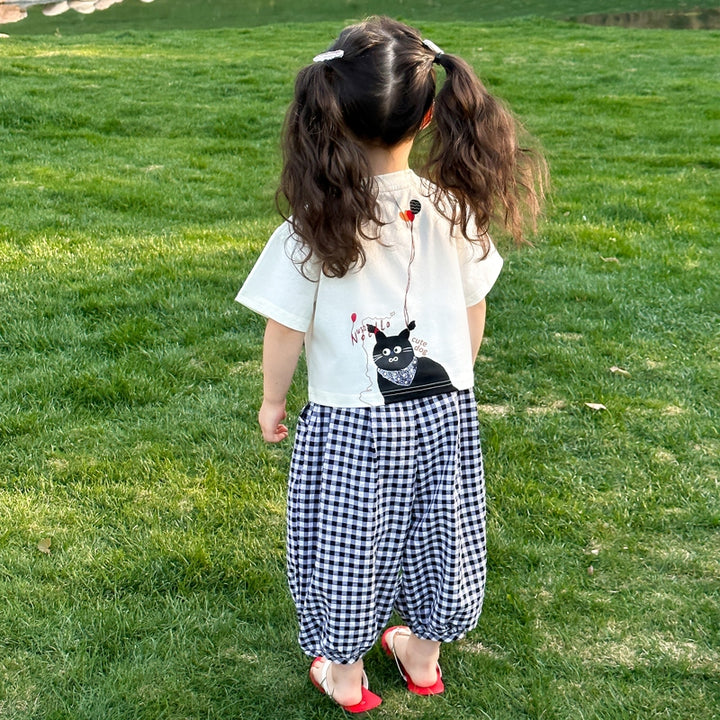 Girls Printed T-shirt With Pyjamas