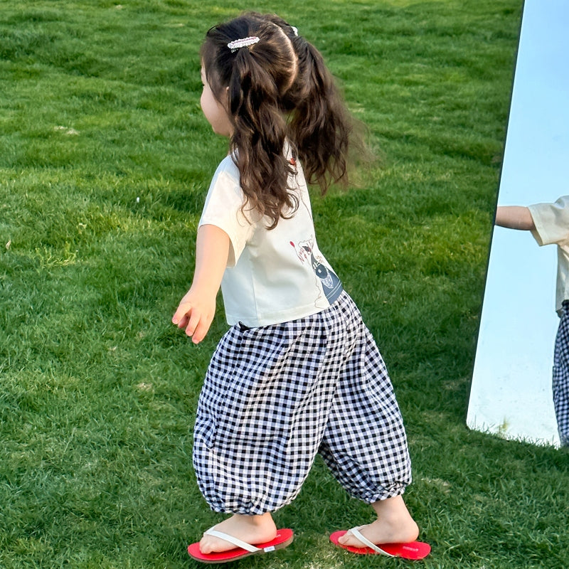 Girls Printed T-shirt With Pyjamas