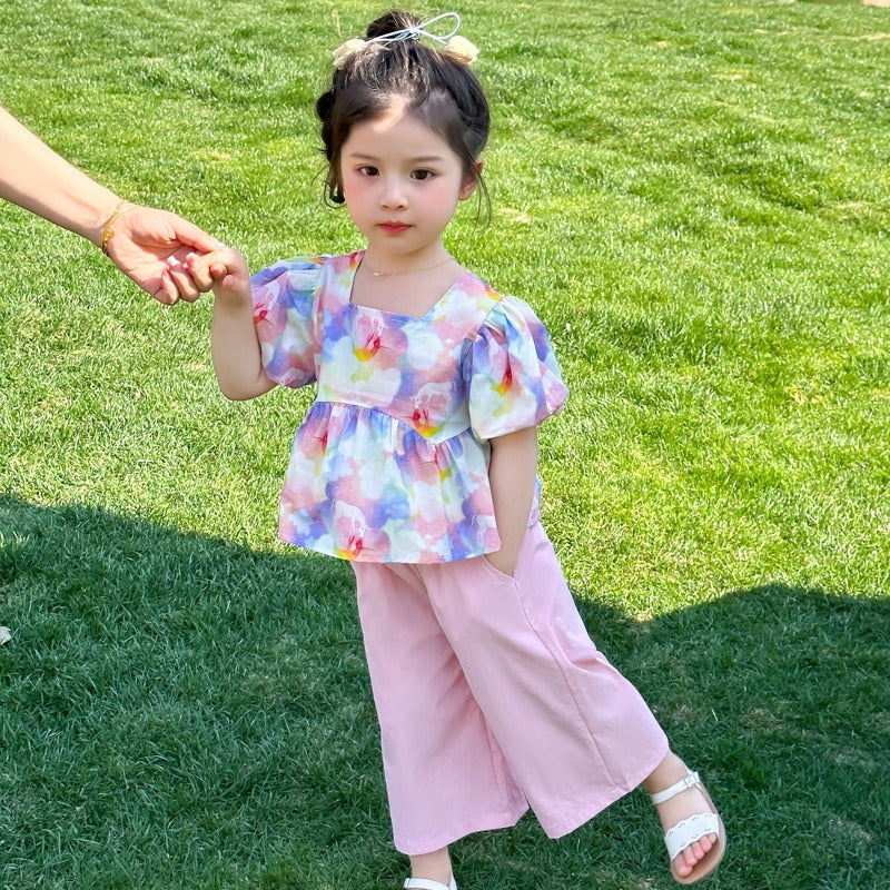 Girls Printed Top With Palazzos