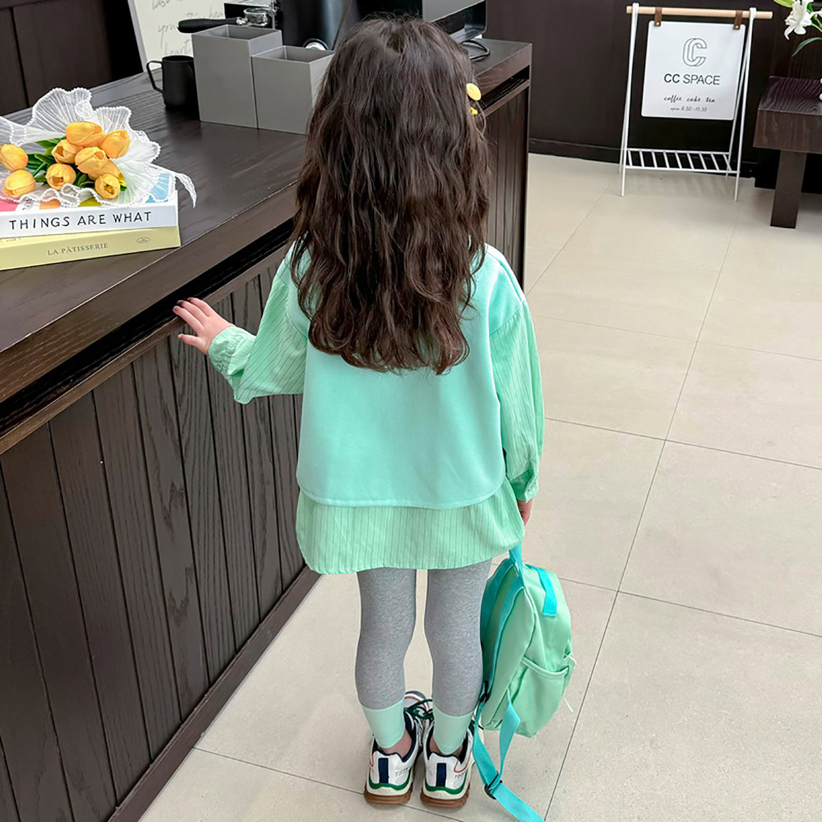 Girls Striped Pure Cotton Top with Leggings