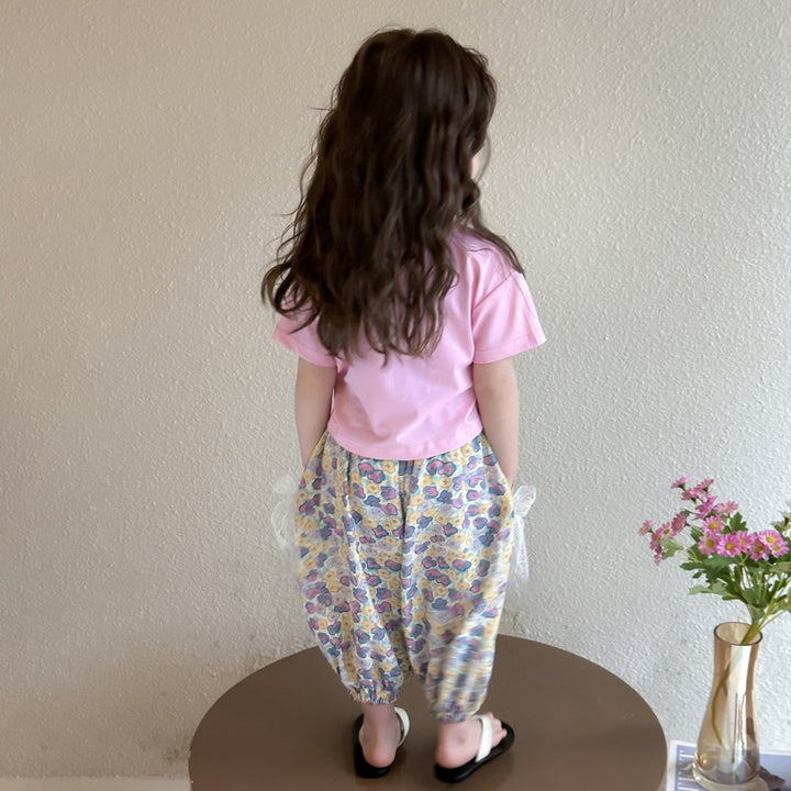 Girls Printed T-shirt With Pyjamas