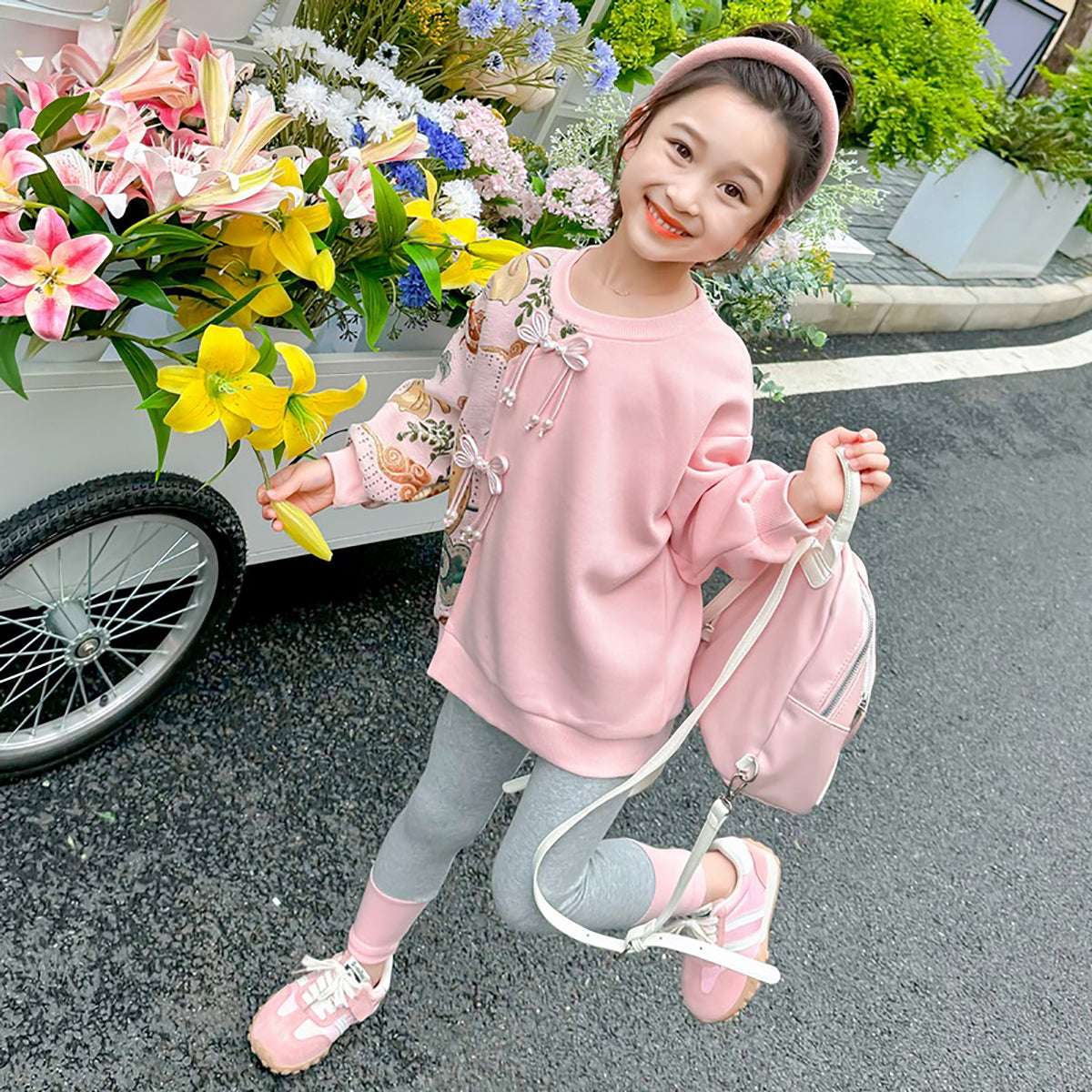 Girls Embellished Top With Leggings