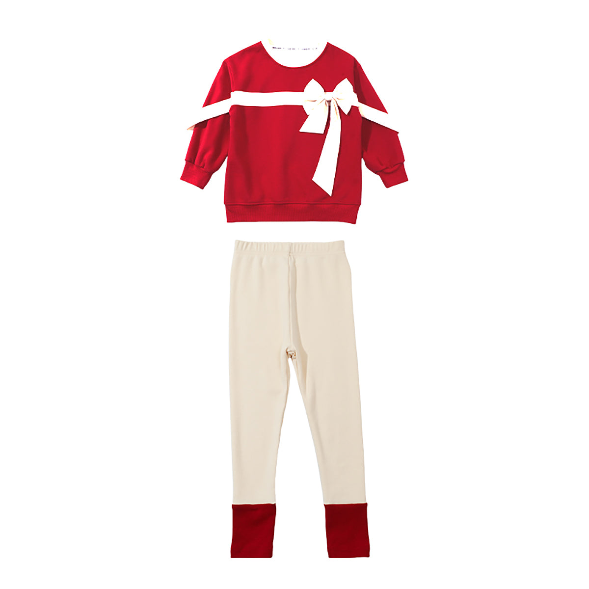 Girls Striped Pure Cotton Top with Leggings